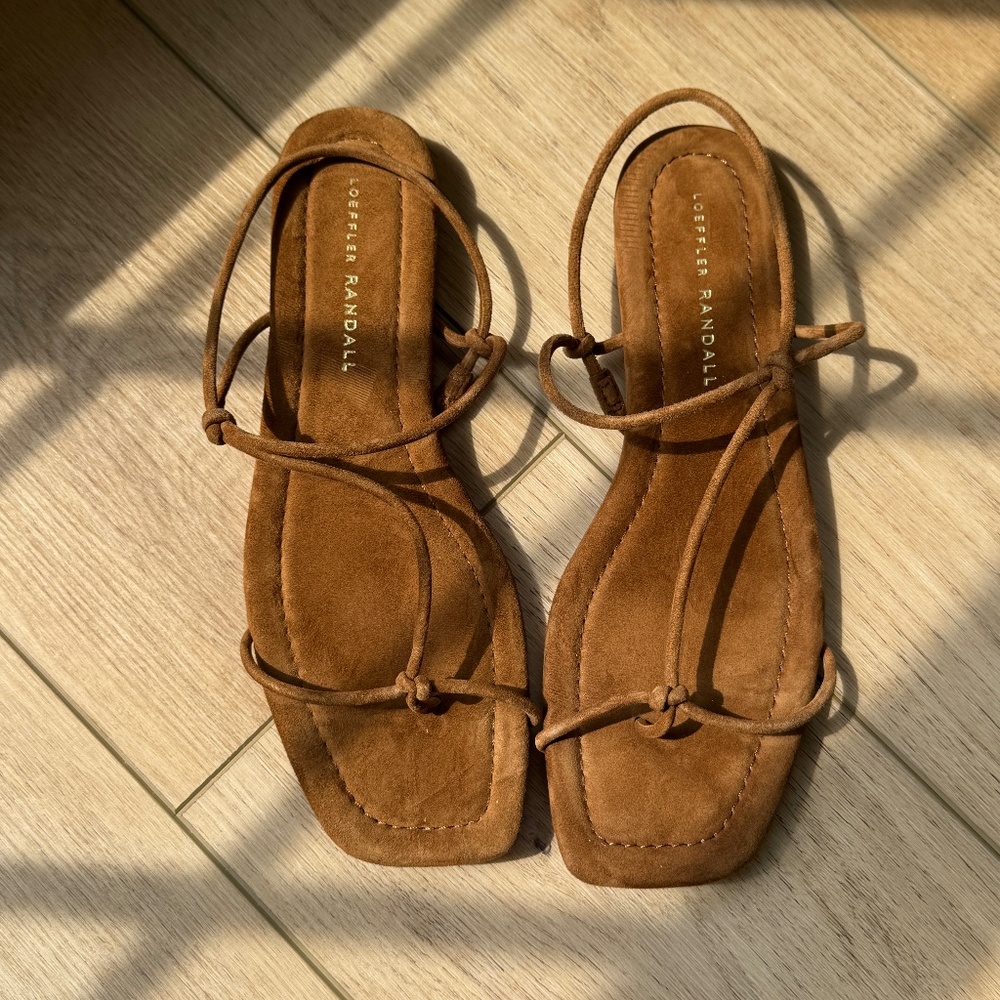 Loeffler Randall Eleanor Cacao Suede Strappy Sandal